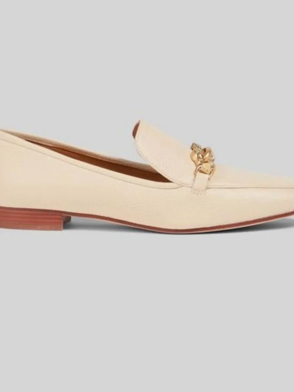 Brand New tory burch sz 10.5 jessa 20 mm loafer tumbled cream leather 60801